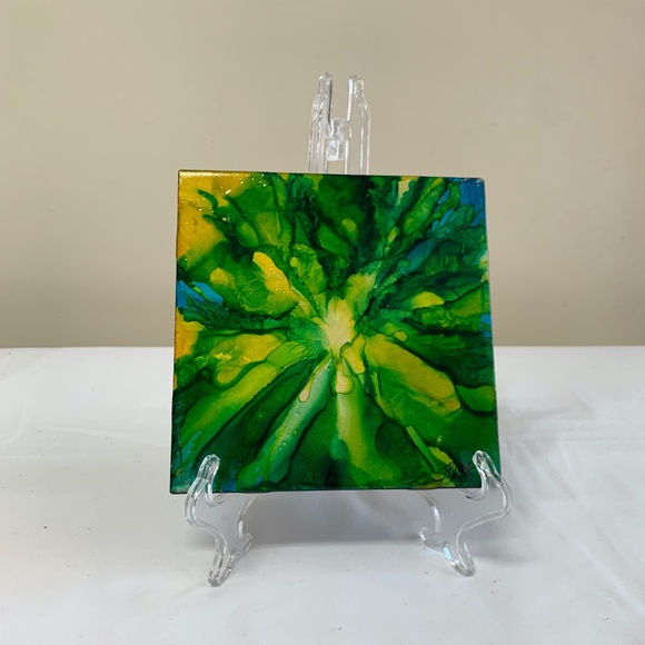 6''x6'' Original Alcohol Ink Tile by Joanne Kunath
